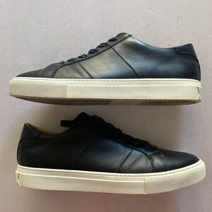 GREATS Brooklyn Men’s Black Leather Sneakers Size 10US. Made in Italy